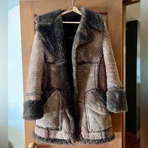 Vintage Cooper leather genuine shearling coat